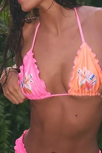 Kulani Kinis Tropical Haven Lettuce Edge Bralette Bikini Top