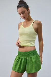 Kimchi Blue Caroline Smocked Waistband Linen-Blend Short
