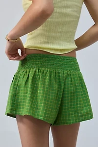Kimchi Blue Caroline Smocked Waistband Linen-Blend Short