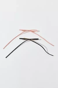 Studded Suede Hair Bow Clip Set