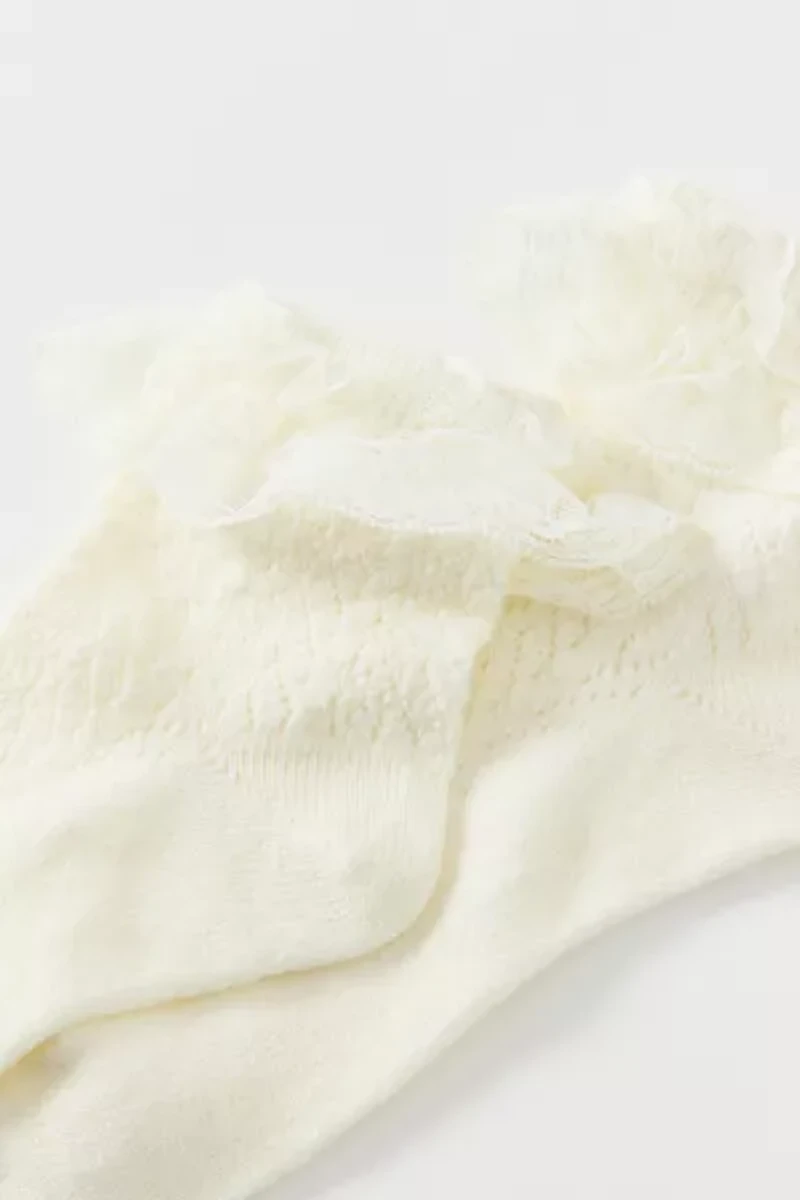 Lace Ruffle Pointelle Ankle Sock