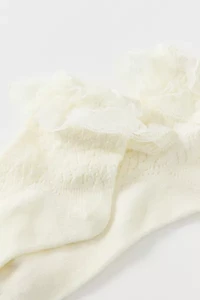 Lace Ruffle Pointelle Ankle Sock