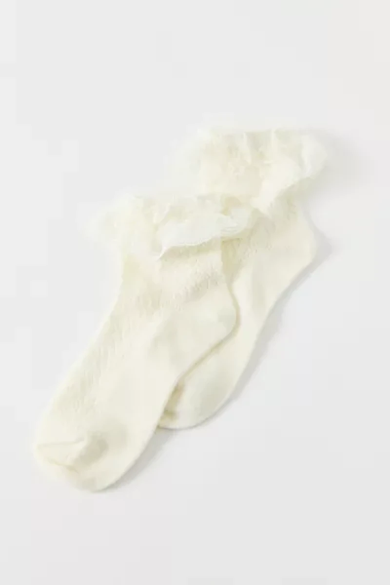 Lace Ruffle Pointelle Ankle Sock