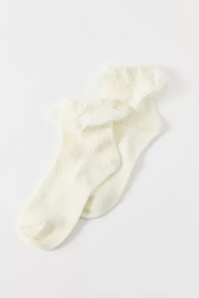 Lace Ruffle Pointelle Ankle Sock