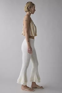 Zemeta Forgive Knit Frill Semi-Sheer Flare Pant