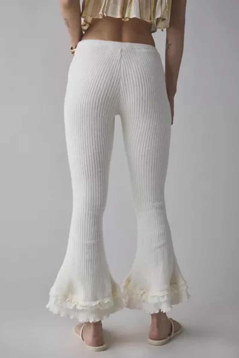 Zemeta Forgive Knit Frill Semi-Sheer Flare Pant