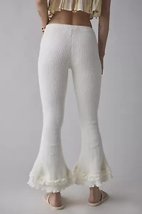 Zemeta Forgive Knit Frill Semi-Sheer Flare Pant