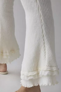 Zemeta Forgive Knit Frill Semi-Sheer Flare Pant