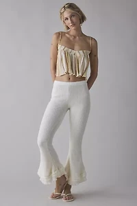 Zemeta Forgive Knit Frill Semi-Sheer Flare Pant