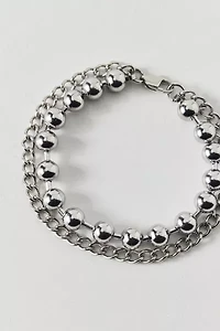 Ball Bead Stainless Steel Layered Bracelet