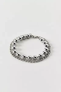 Ball Bead Stainless Steel Layered Bracelet