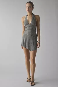 Motel Yelena Asymmetrical Drop Waist Halter Mini Dress