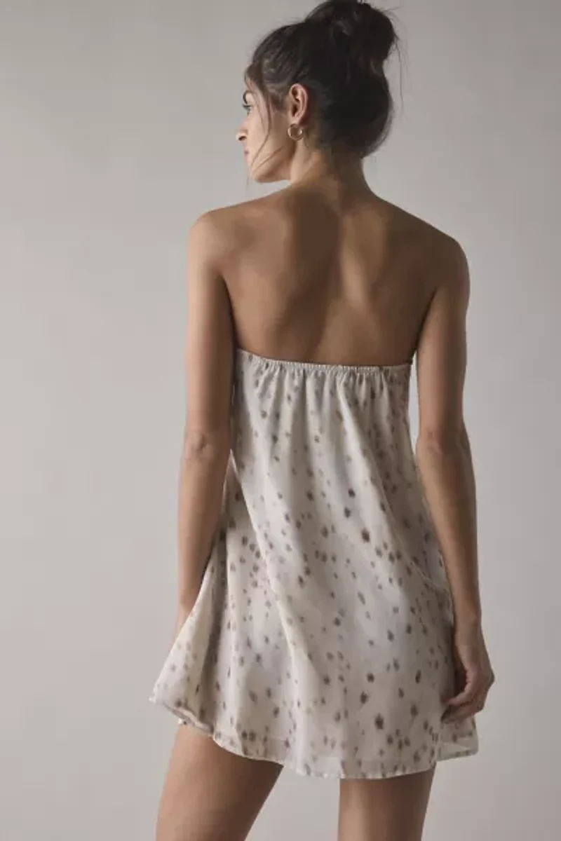 Motel Yukio Strapless Scarf Babydoll Mini Dress