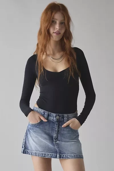 Abrand 95 Jenna A-line Denim Mini Skirt