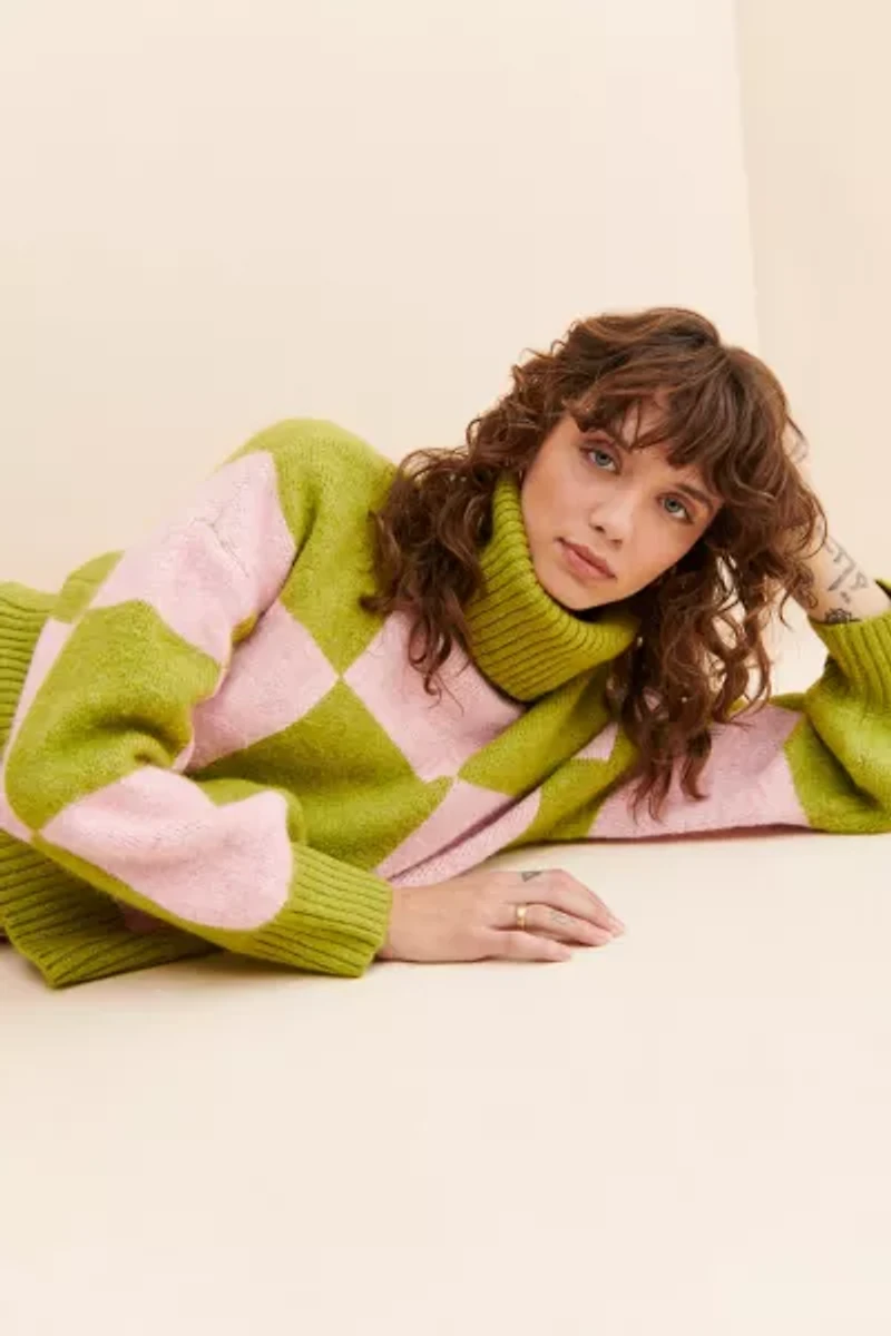 Native Youth Iola Checkerboard Sweater