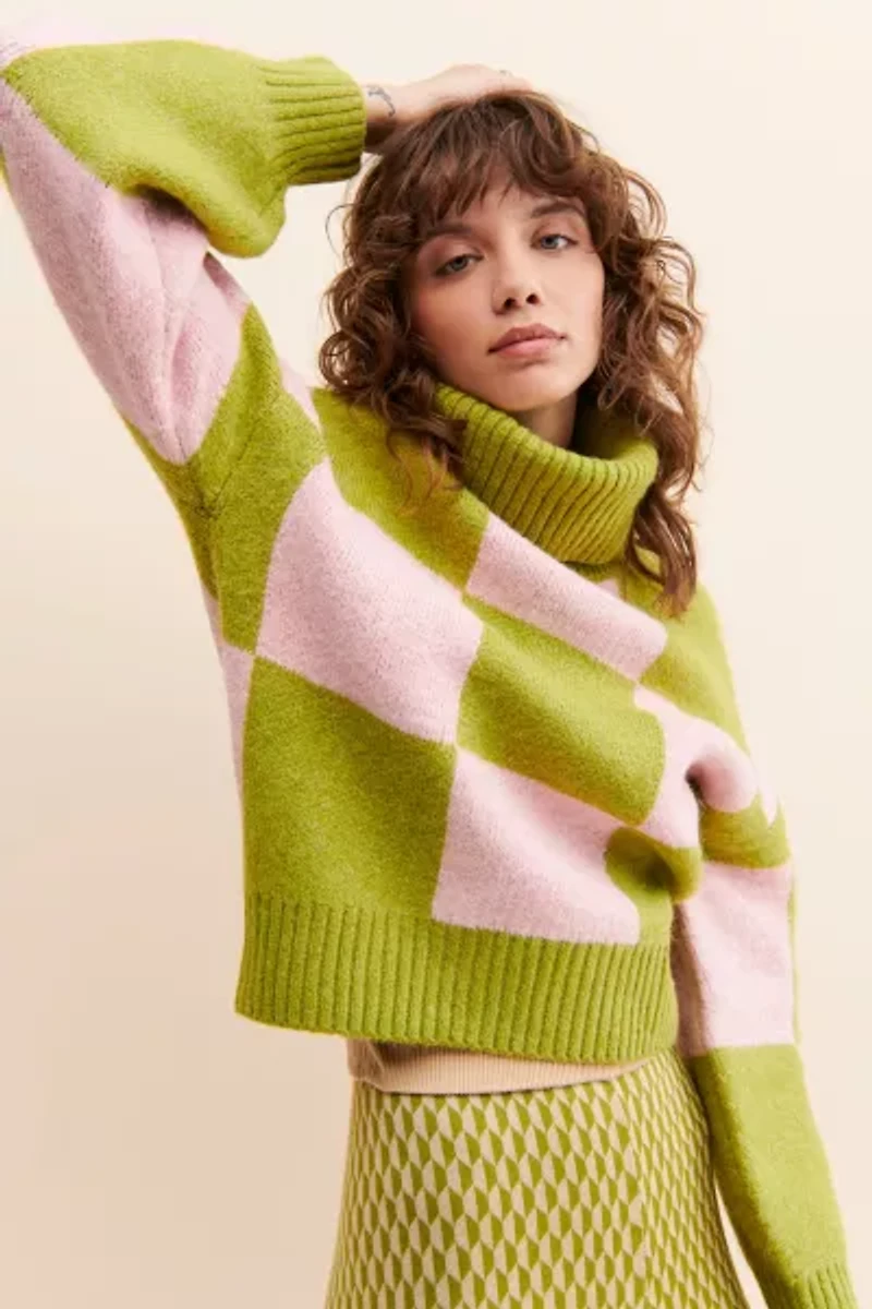 Native Youth Iola Checkerboard Sweater