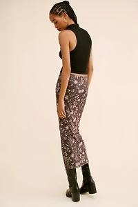 Glamorous Floral Fitted Slip Midi Skirt