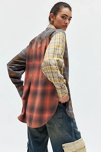 BDG Rick Spliced Boyfriend Flannel Shirt