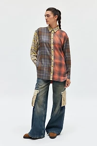 BDG Rick Spliced Boyfriend Flannel Shirt