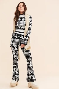 Year Of Ours Houndstooth Winter Mock Neck Sweater