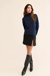 Molly Bracken Knitted Shimmer Turtleneck Sweater