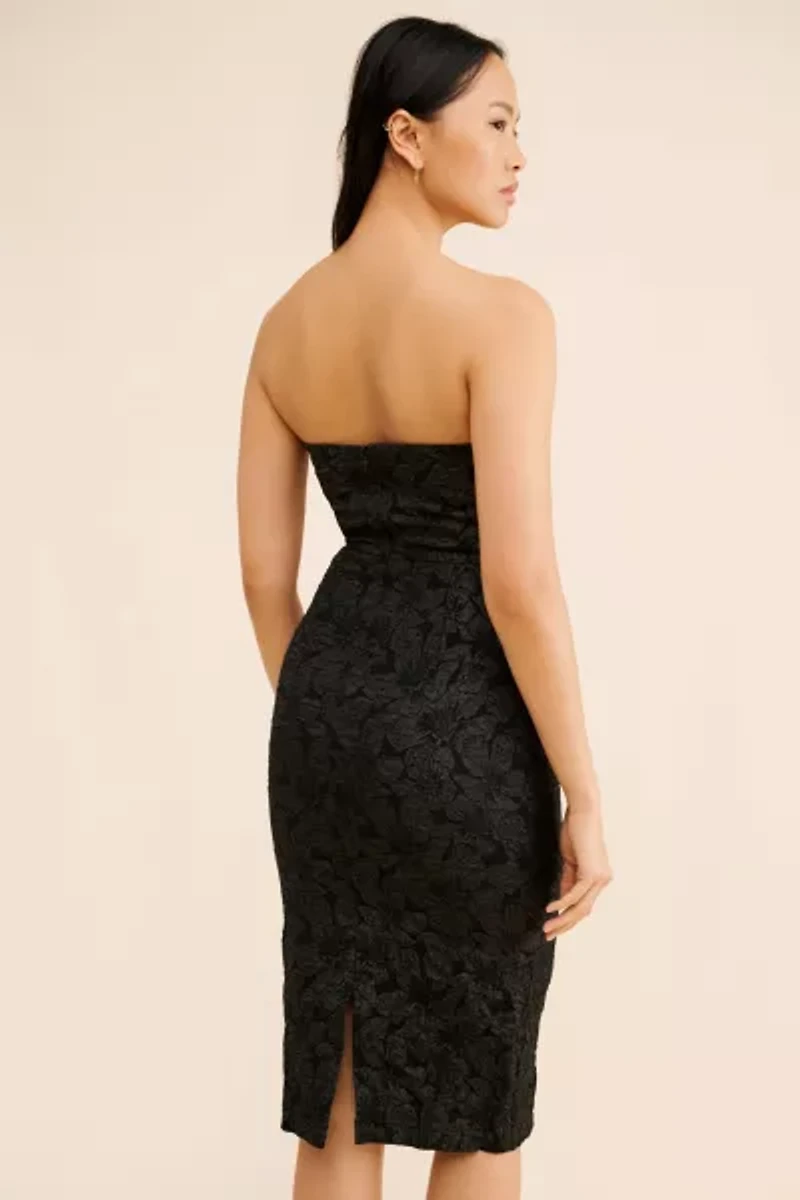 Rare London Pleat Textured Midi Dress