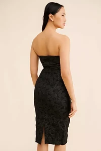 Rare London Pleat Textured Midi Dress