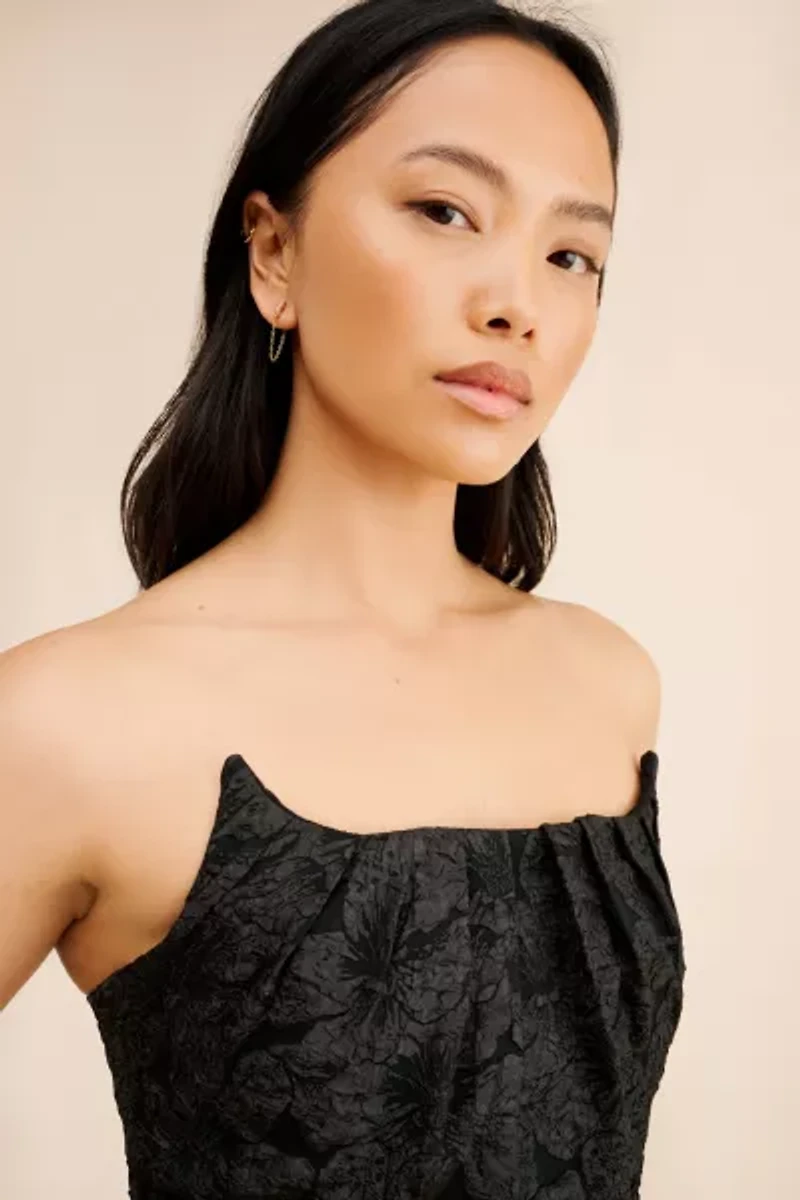 Rare London Pleat Textured Midi Dress