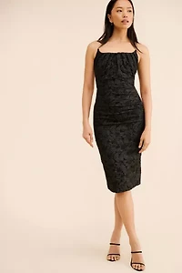 Rare London Pleat Textured Midi Dress