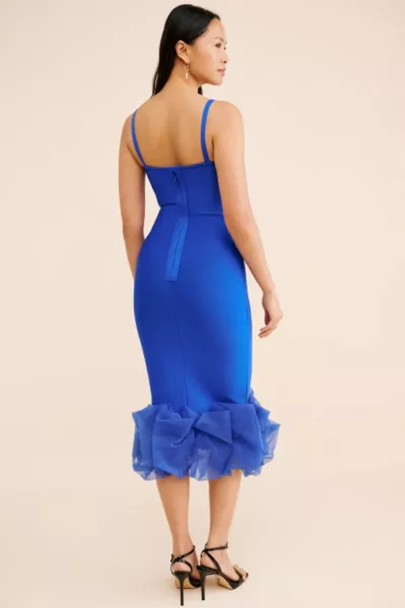 Rare London Bandage Organza Detail Dress