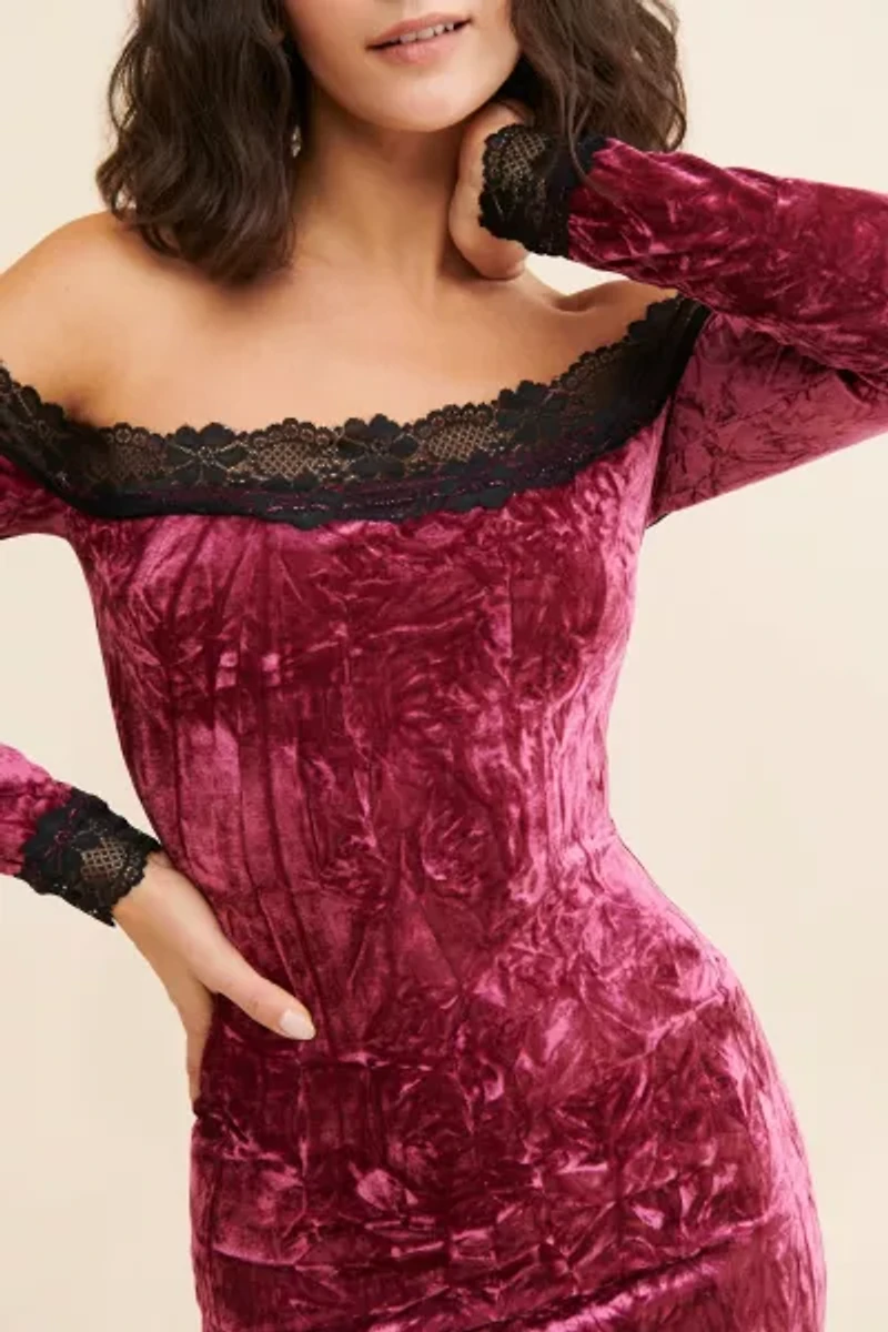 Ryder Velvet & Lace Mini Dress