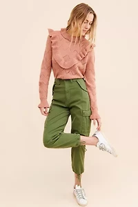 Glamorous Ruffle High Neck Pullover