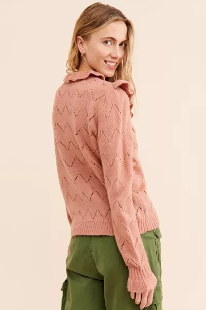 Glamorous Ruffle High Neck Pullover