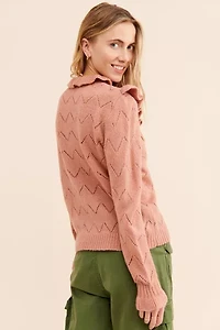 Glamorous Ruffle High Neck Pullover