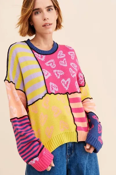 The Ragged Priest Patchwork Knit Sweater