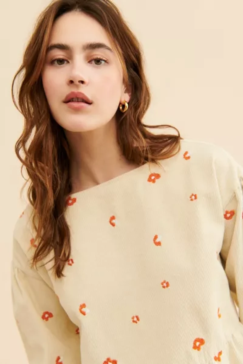 Native Youth Abstract Embroidery Corduroy Dress