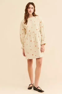 Native Youth Abstract Embroidery Corduroy Dress
