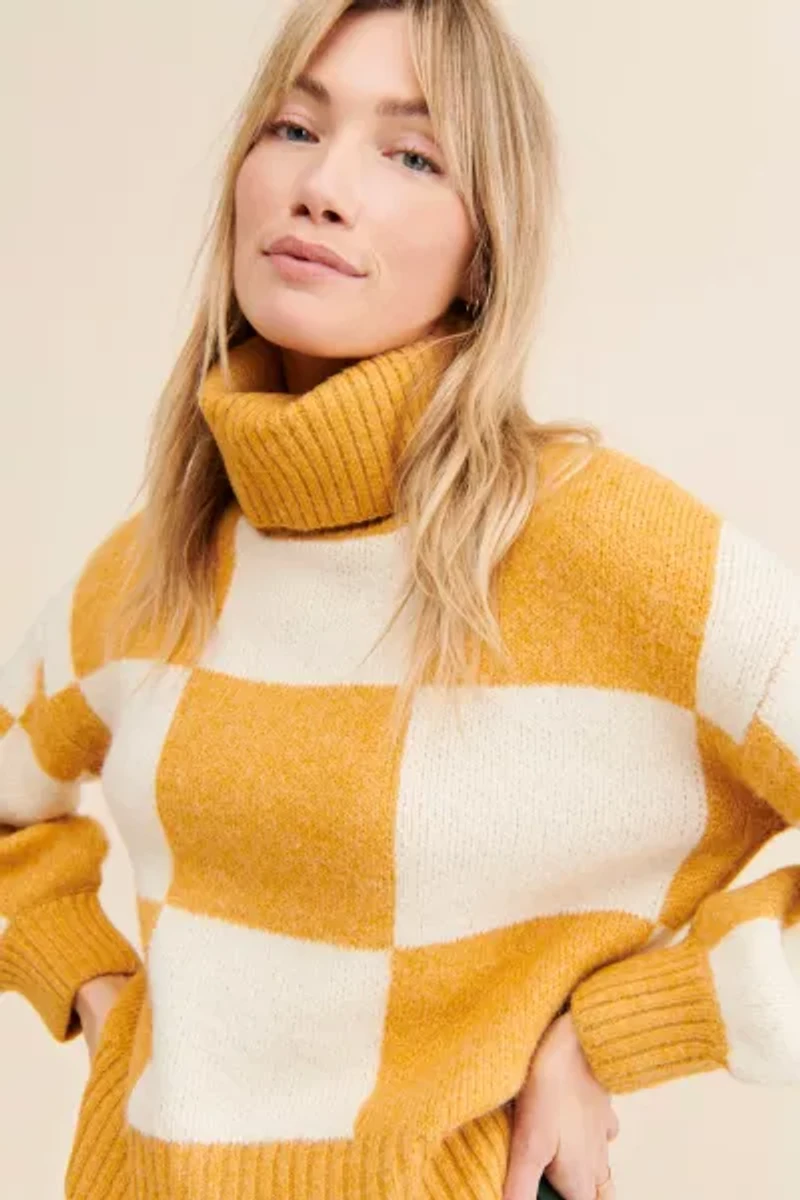 Native Youth Iola Checkerboard Sweater