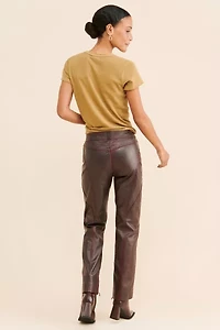 Olivia Vegan Leather Zipper Pants