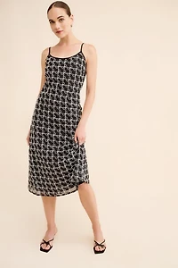 Lisa Says Gah Sofia Bow Sheer Party Midi Dress