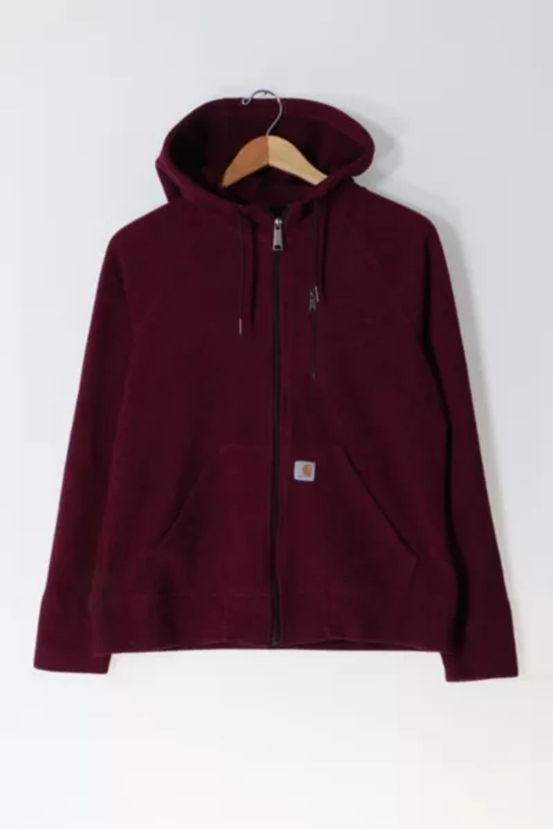 Vintage Carhartt Zip Front Hooded Polar Fleece Sweatshirt