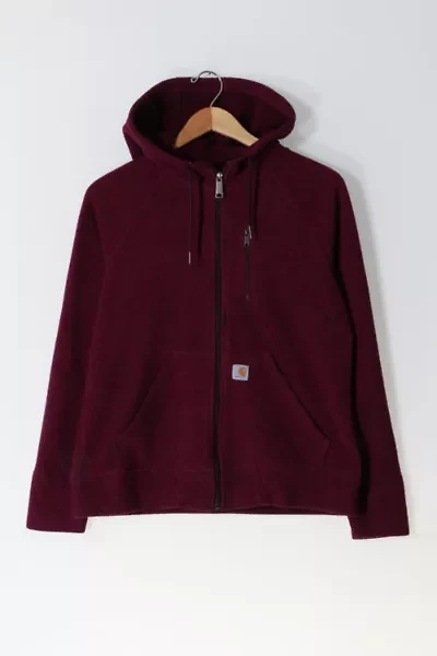 Vintage Carhartt Zip Front Hooded Polar Fleece Sweatshirt
