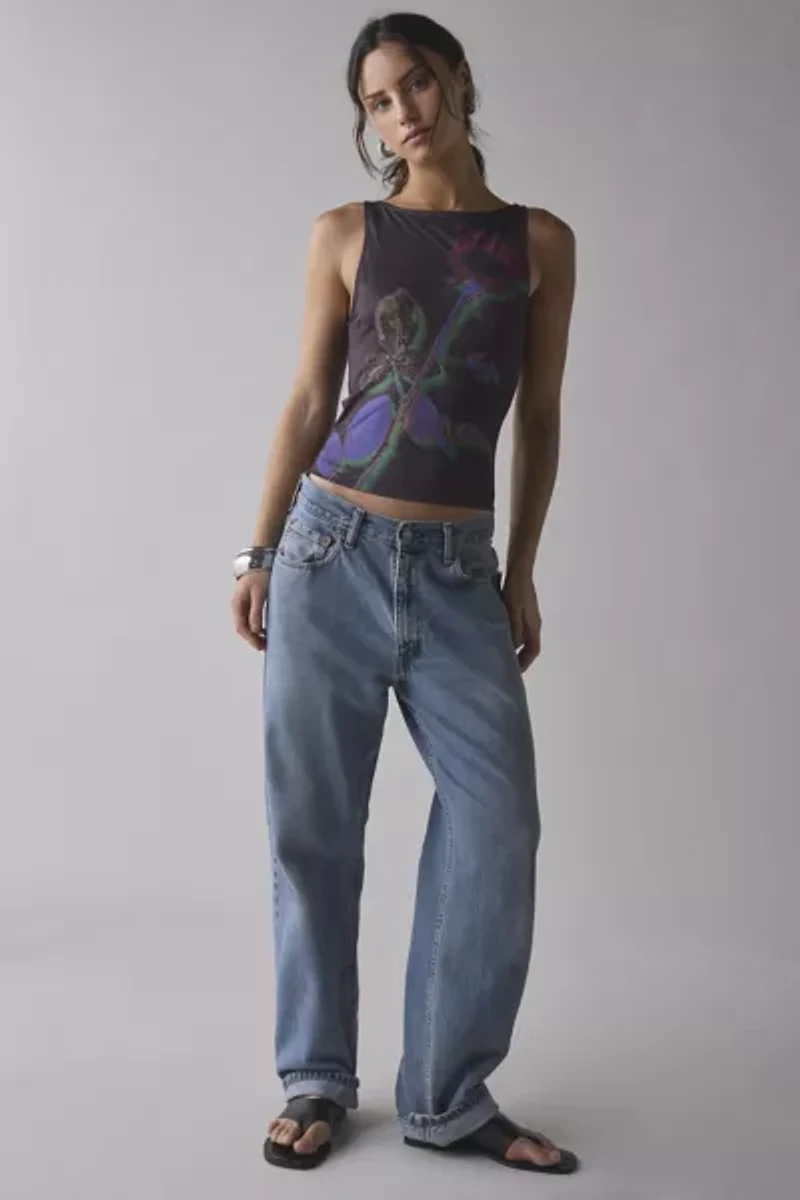 UO Mercedes X-Ray Rose Graphic Boatneck Tank Top