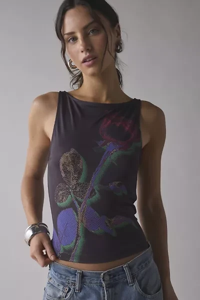 UO Mercedes X-Ray Rose Graphic Boatneck Tank Top