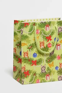 Red Cap Christmas Cats Holiday Gift Bag