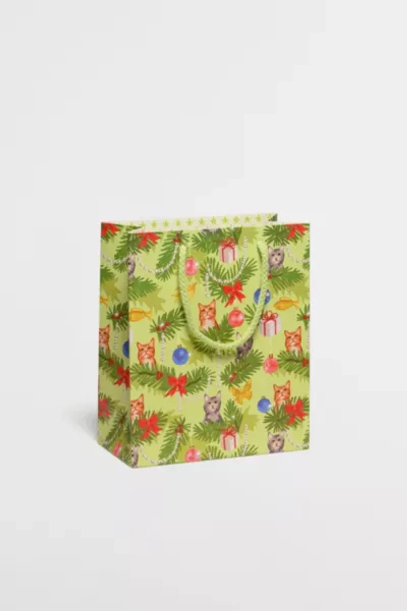 Red Cap Christmas Cats Holiday Gift Bag