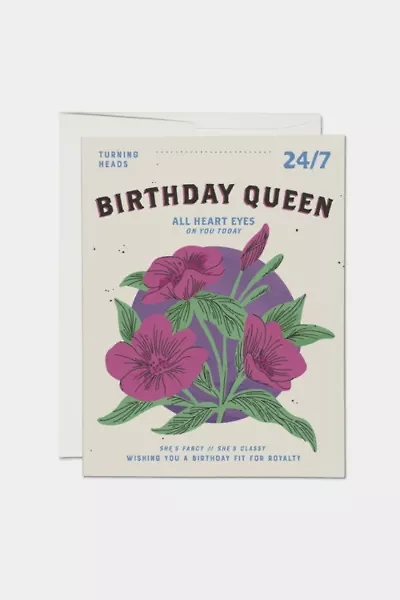 Red Cap Birthday Queen Greeting Card
