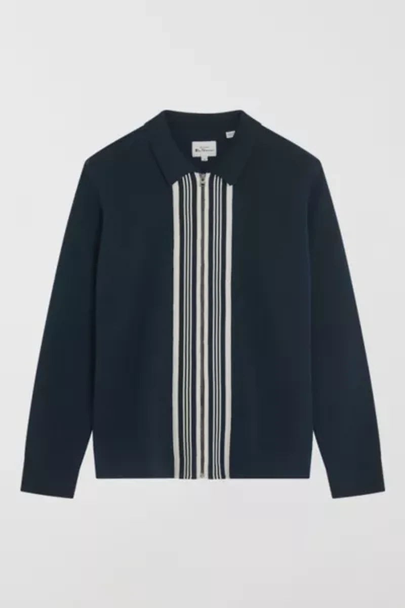 Ben Sherman Textured Zip Through Sweater