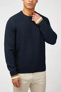 Ben Sherman Cable Textured Crew Sweater