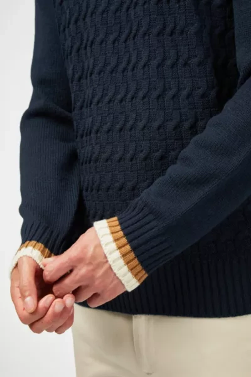 Ben Sherman Cable Textured Crew Sweater